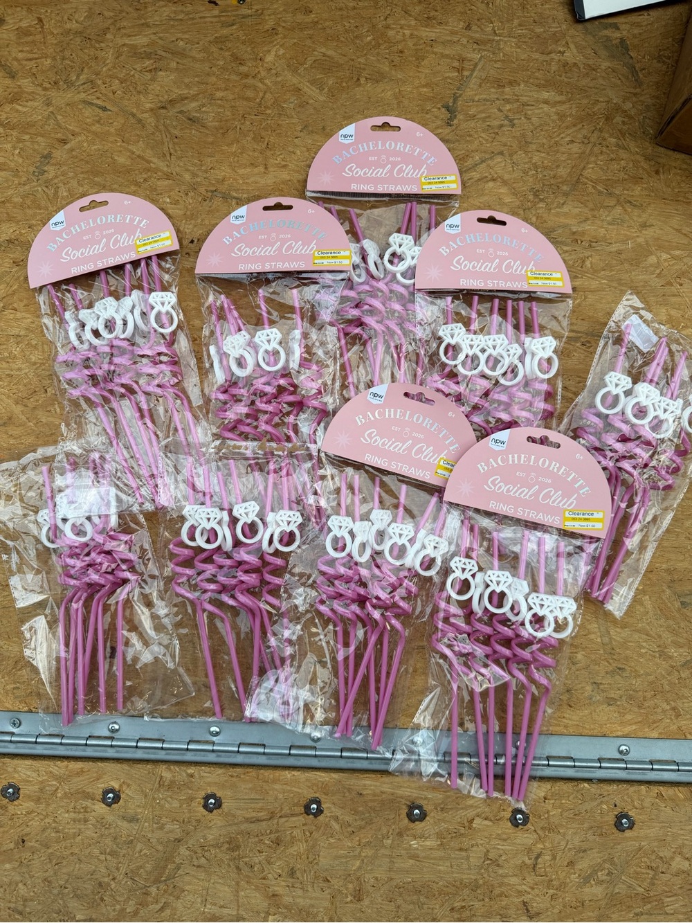 Bachelorette Social Club Pink Ring Straws perfect for bridal shower or bach trip